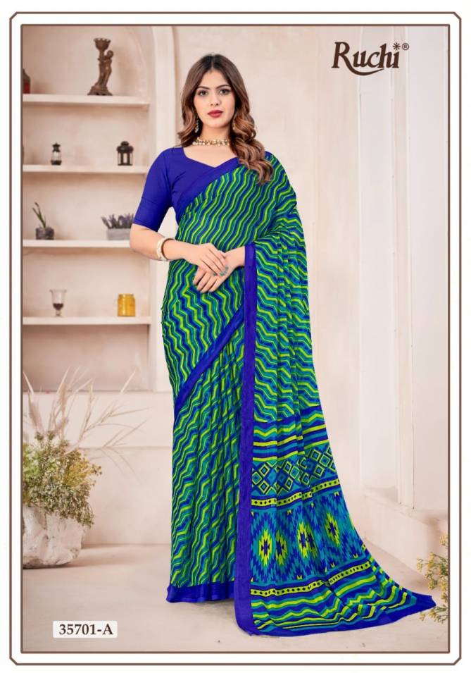 Star Chiffon 167 Ruchi Printed Daily Wear Sarees Wholesale Price In Surat
